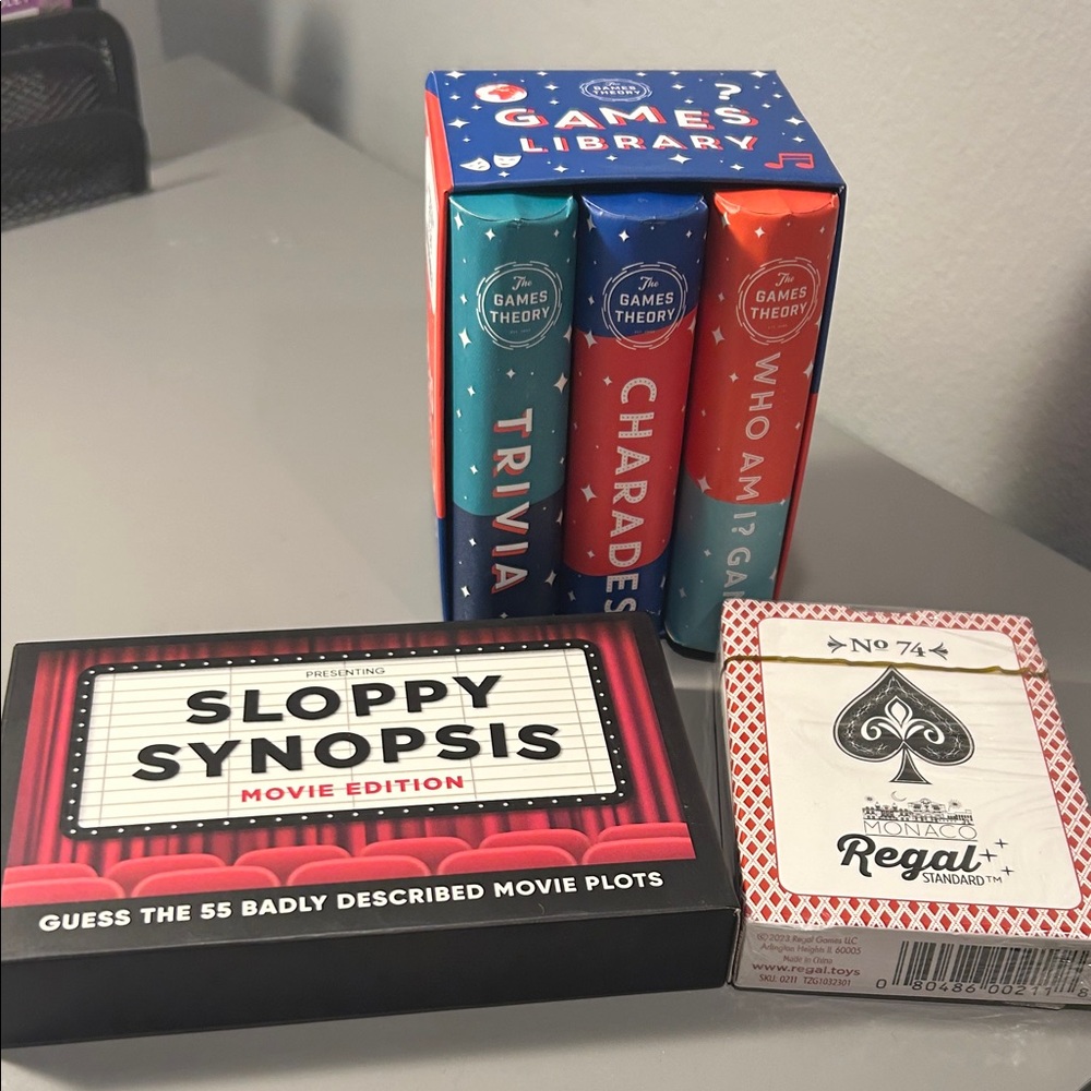 Trifecta of Games: Sloppy Synopsis, Playing Cards & Games Library